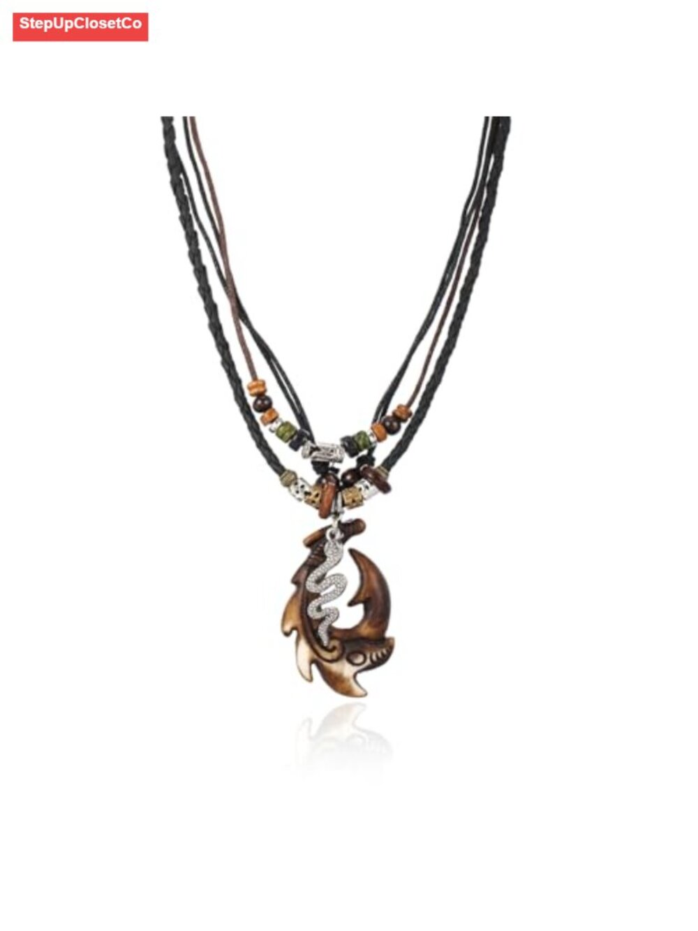 Bohemian Layered Choker Necklace for Women, Adjustable Vintage Braided Rope